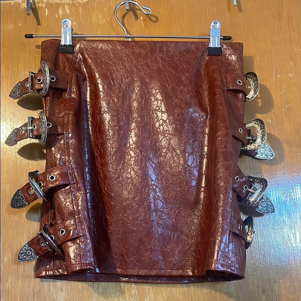 Nasty Gal Brown Cut Out Pencil Mini Skirt